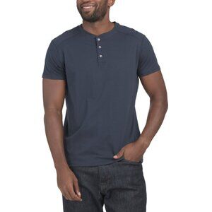KENNETH COLE Navy Stretch Henley Tee